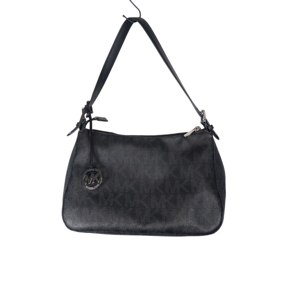 Michael Kors Black Logo Designer Jet Set Shoulder Handbag with Charm - Picture 1 of 13